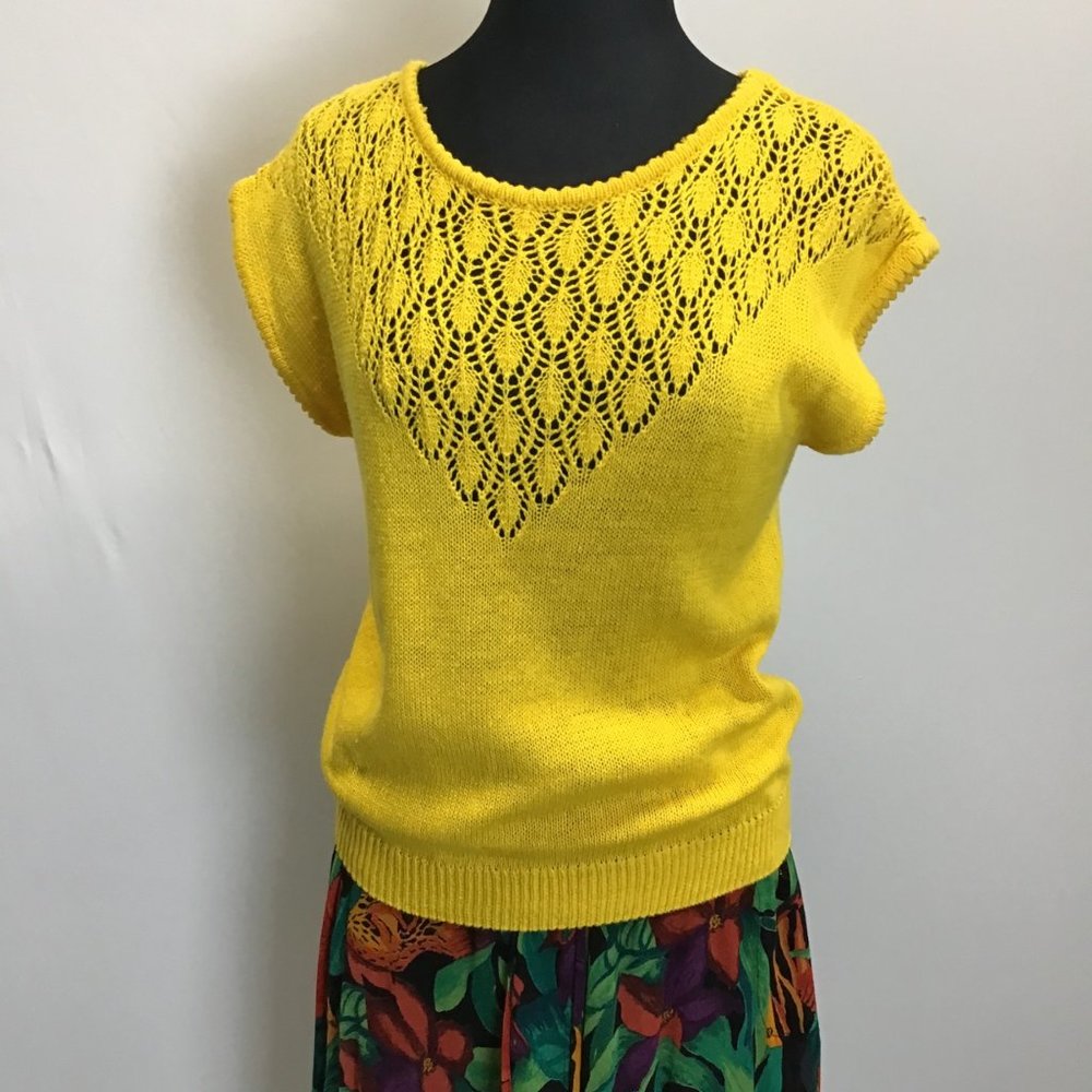 Vintage- Marigold, Short sleeved Sweater